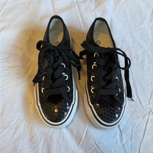 Balera Black Sequin Kids Sneakers